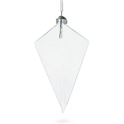 Diamond Clear Glass Christmas Ornament 3.6 Inches