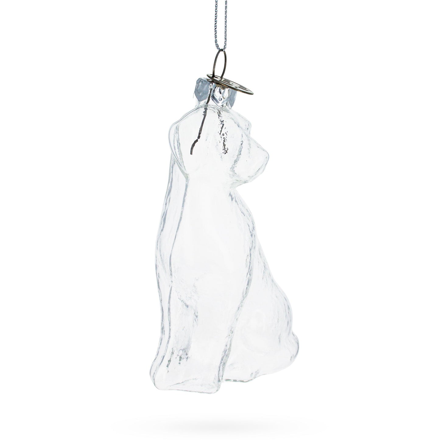 Dog Clear Glass Christmas Ornament