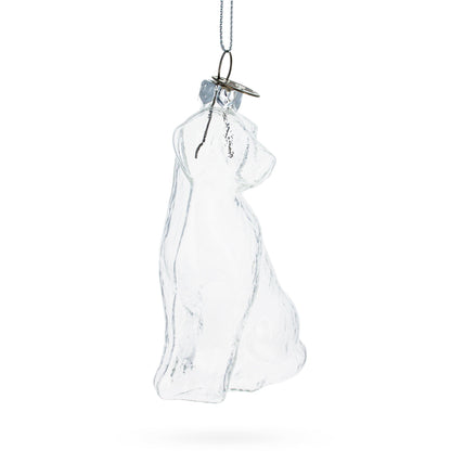 Dog Clear Glass Christmas Ornament
