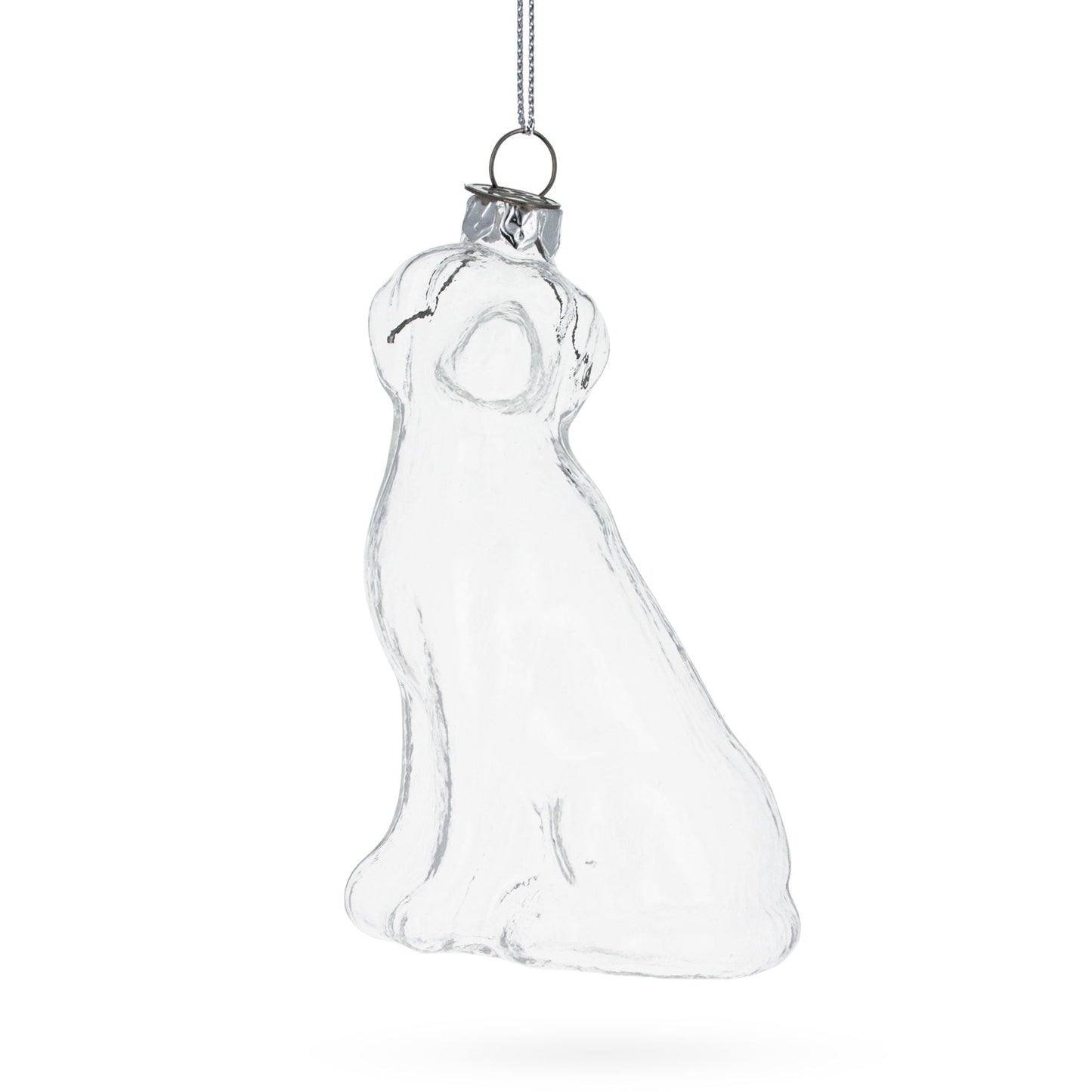 Dog Clear Glass Christmas Ornament