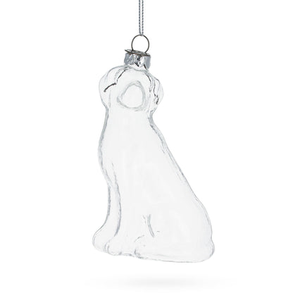 Dog Clear Glass Christmas Ornament