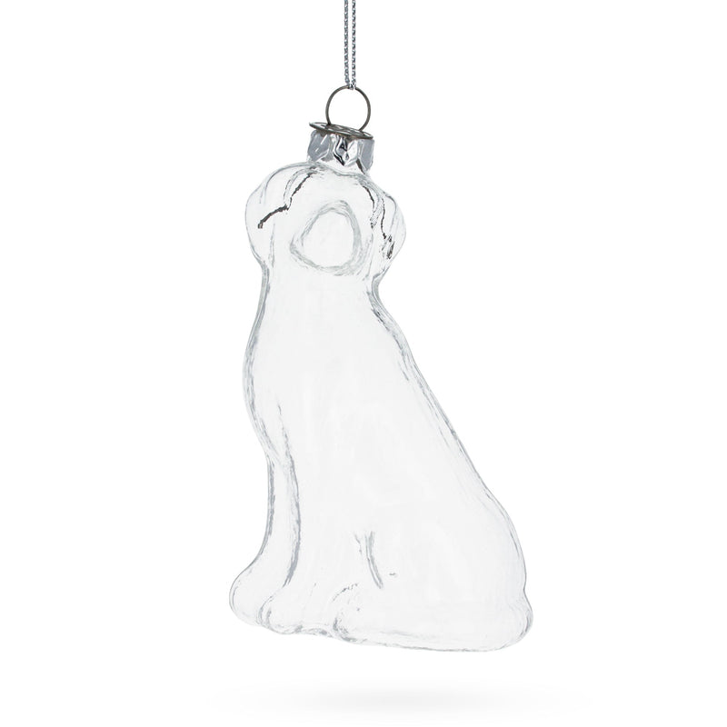 Dog Clear Glass Christmas Ornament