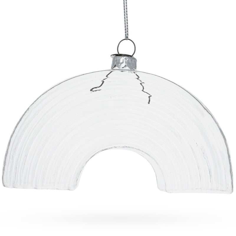 Rainbow Clear Glass Christmas Ornament