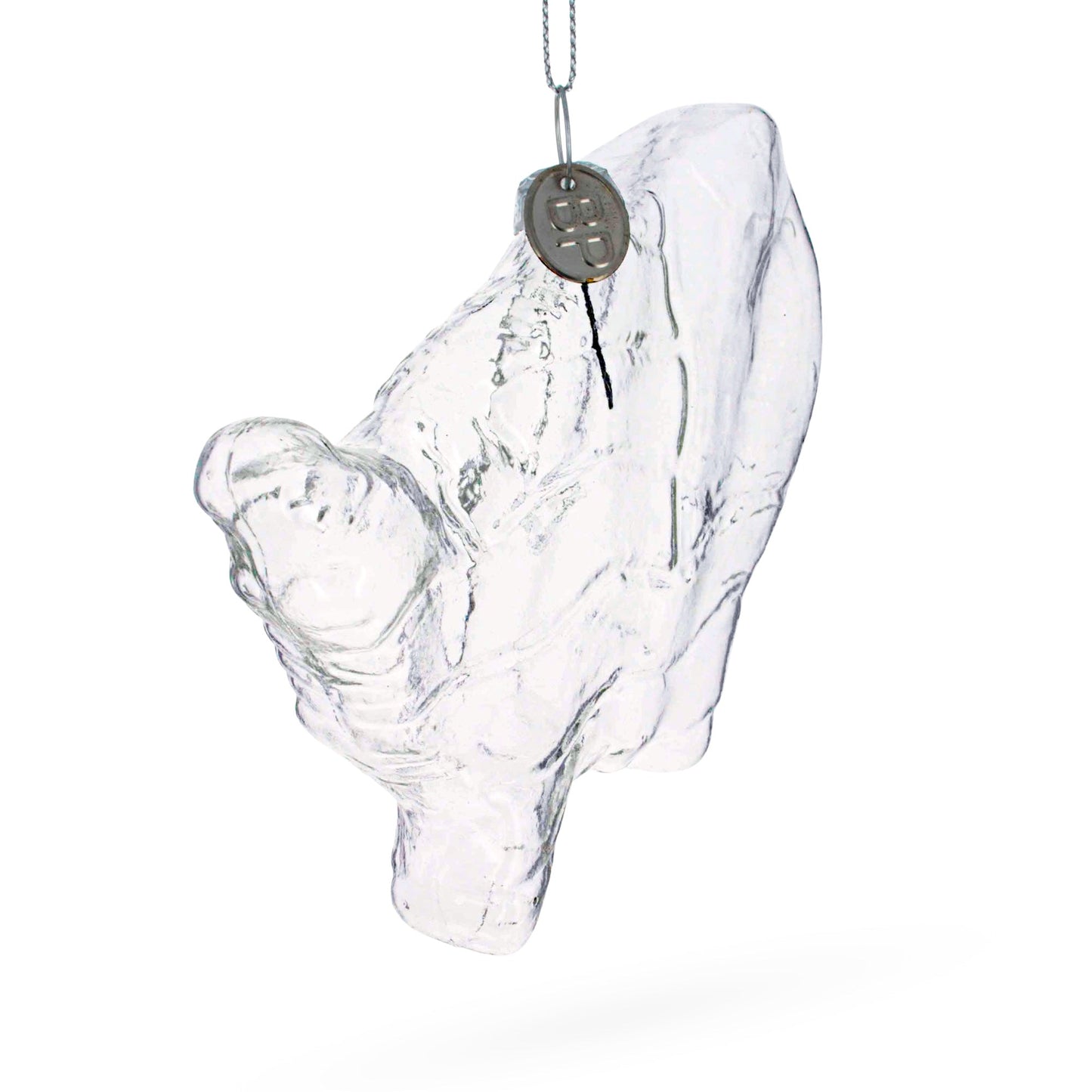 USA Map Clear Glass Christmas Ornament