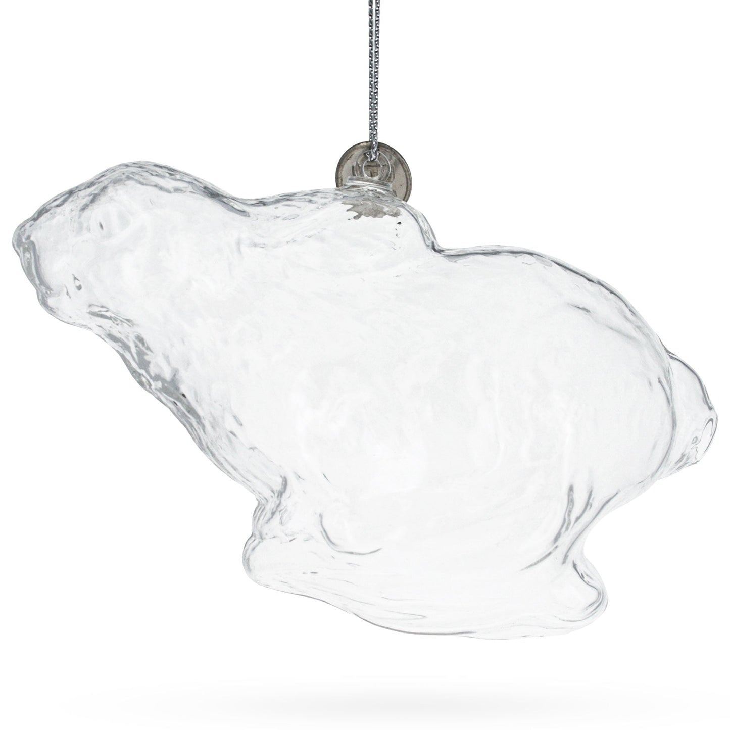 Bunny Clear Glass Christmas Ornament