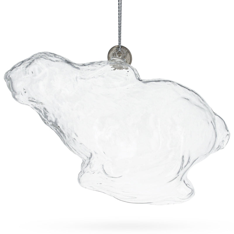Bunny Clear Glass Christmas Ornament