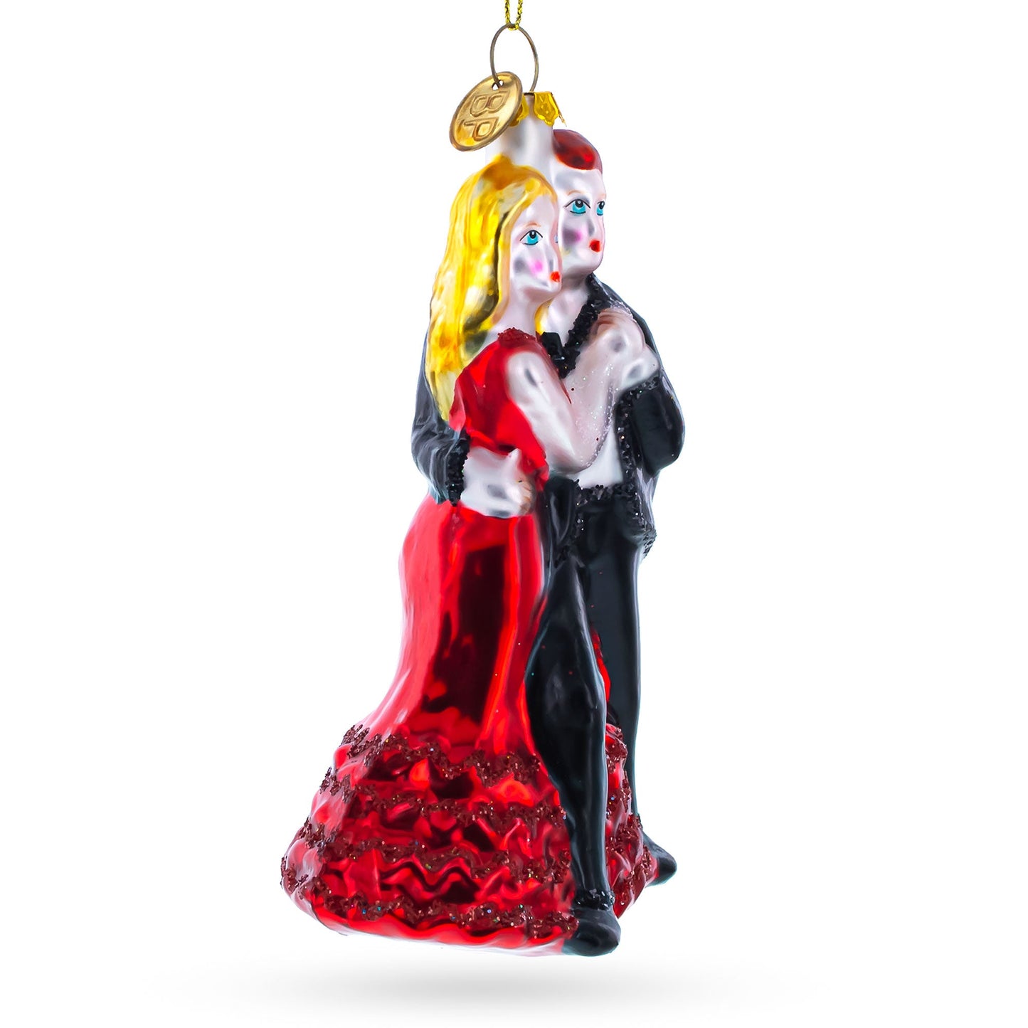 Graceful Dancing Couple Glass Christmas Ornament