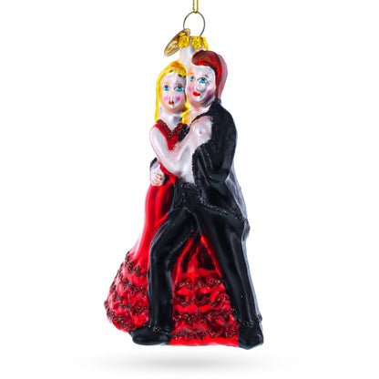 Graceful Dancing Couple Glass Christmas Ornament
