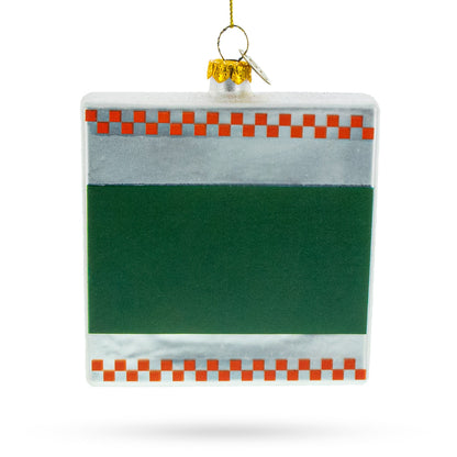 Pizza Box Glass Christmas Ornament