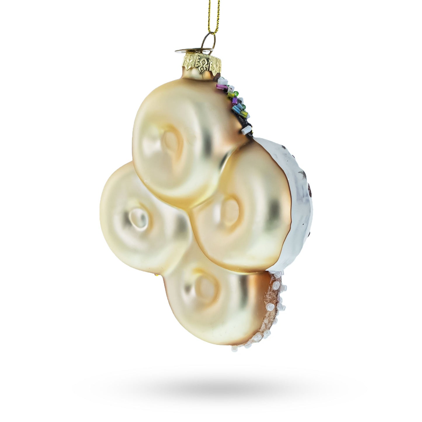 Festively Decorated Donuts Glass Christmas Ornament