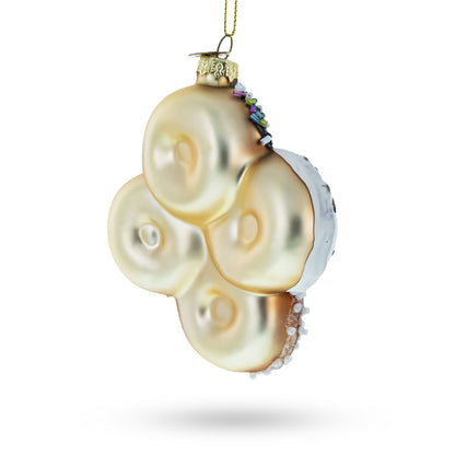 Festively Decorated Donuts Glass Christmas Ornament