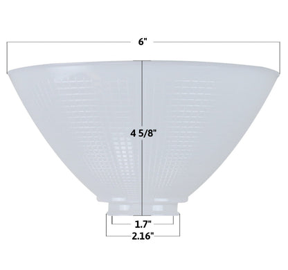 6 Inch Diameter Milky White Reflector-Type IES Replacement Glass Shade for Stiffel