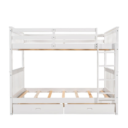 Bunk Bed With Ladders And 2 Storage Drawers