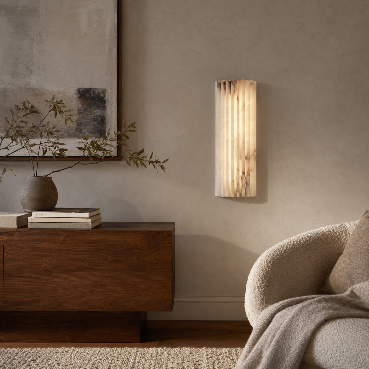 Alabaster Alvia Striped Wall Light