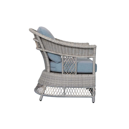 2 Shell Aluminum & Rattan Stationary Chair
