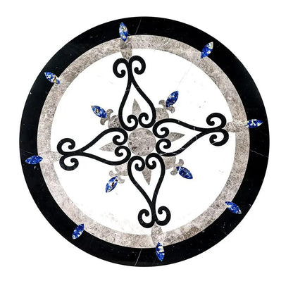 Celina Multi Finish Round Marble Medallions 36x36
