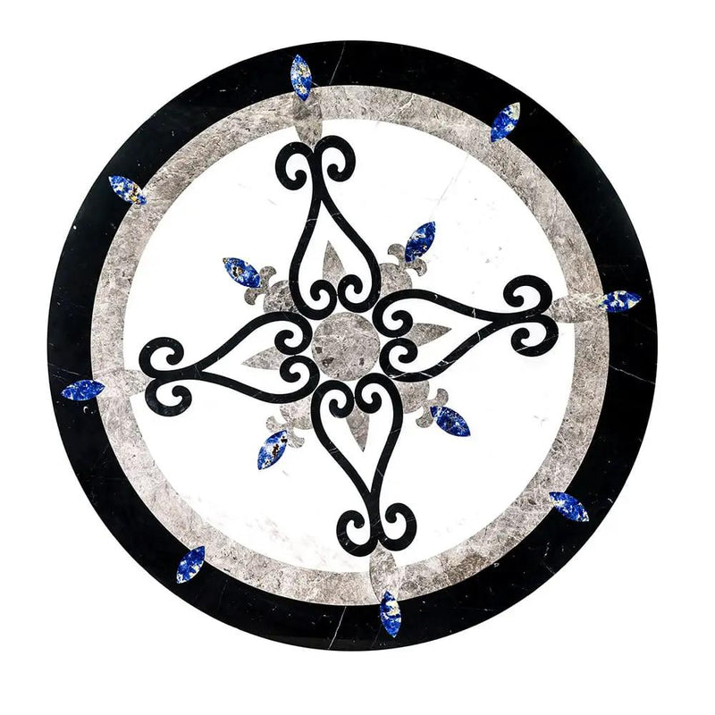 Celina Multi Finish Round Marble Medallions 36x36