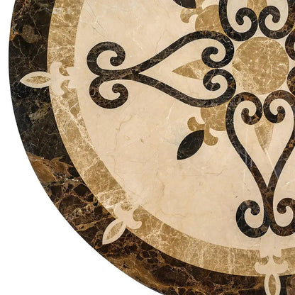 Celina Multi Finish Round Marble Medallions 36x36