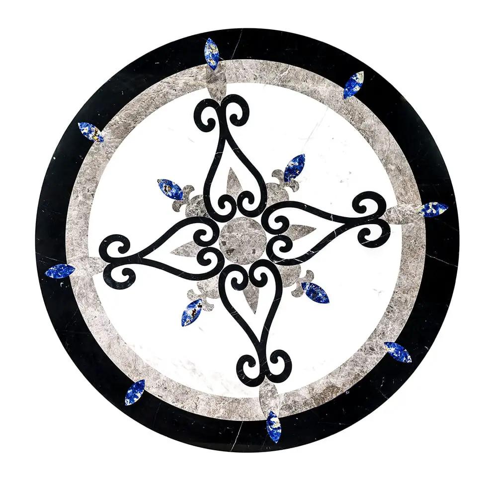 Celina Multi Finish Round Marble Medallions 48x48