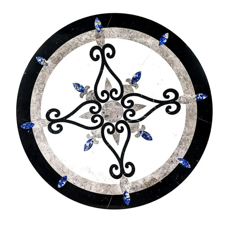 Celina Multi Finish Round Marble Medallions 48x48