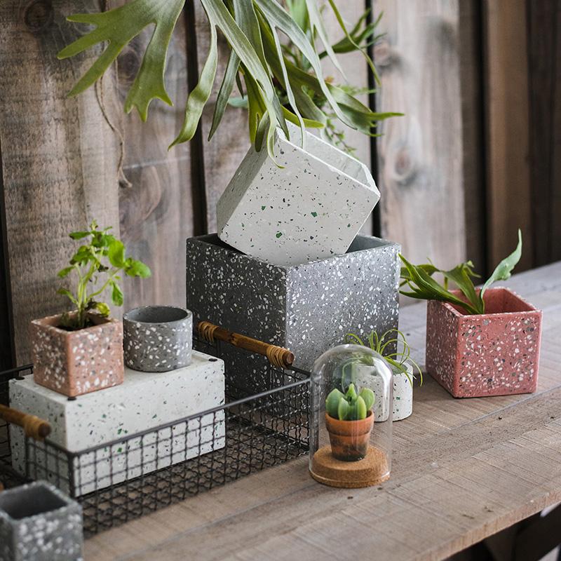 Cement Planter in Various Shape Colors and Sizes, view 2