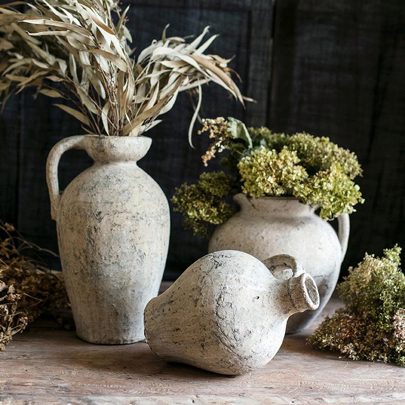 Cement Pot Pompeii Style Handmade Art Amphora Vase Pot, view 2