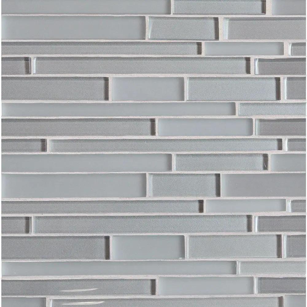 Cenere Gloss/matte Interlocking Slides Glass Mosaics 12x12