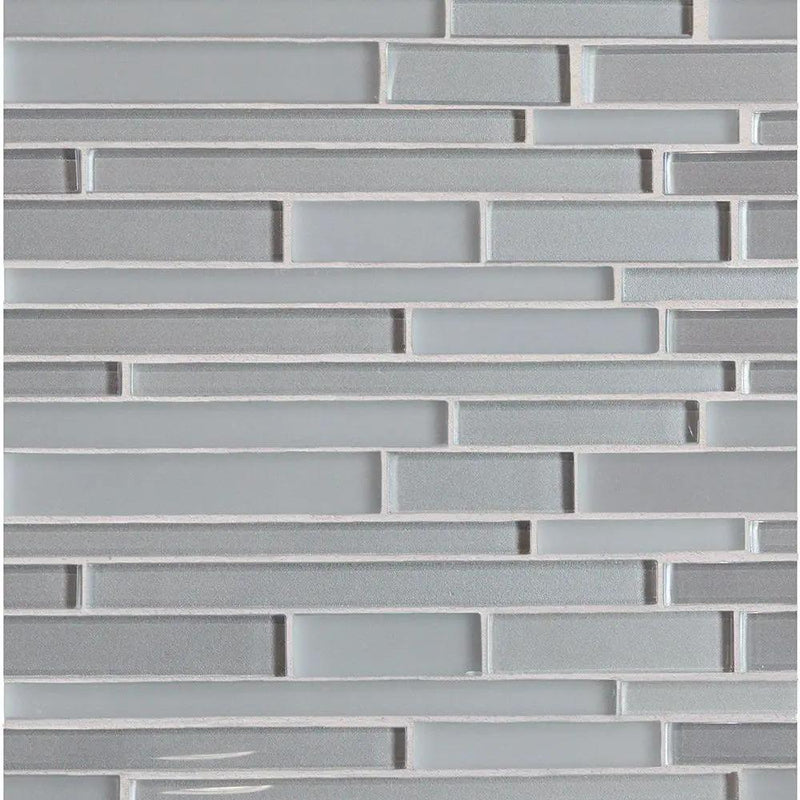 Cenere Gloss/matte Interlocking Slides Glass Mosaics 12x12