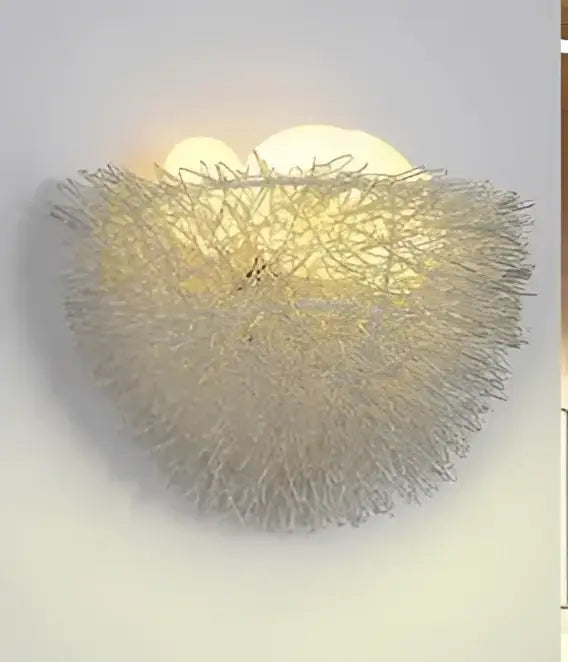 Ceramic bird and golden nest led wall lamp bedroom sconce