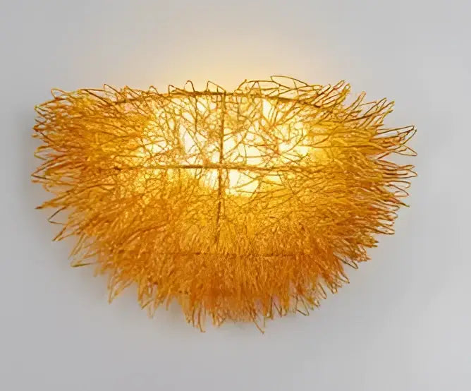 Ceramic bird and golden nest led wall lamp bedroom sconce