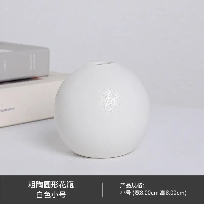Matte black spherical ceramic vase set of 3 – living room decor