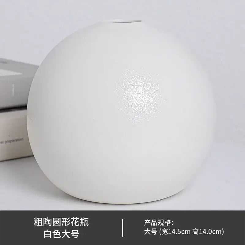 Matte black spherical ceramic vase set of 3 – living room decor
