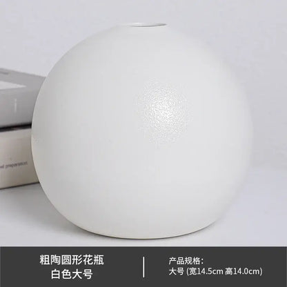 Matte black spherical ceramic vase set of 3 – living room decor