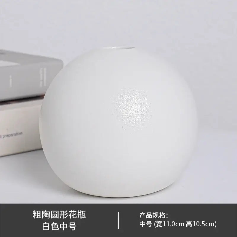 Matte black spherical ceramic vase set of 3 – living room decor