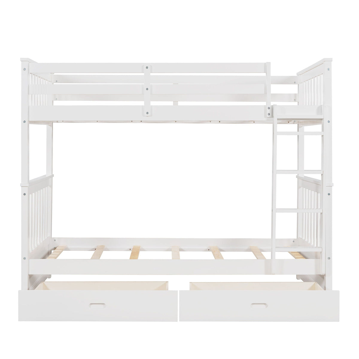 Bunk Bed With Ladders And 2 Storage Drawers