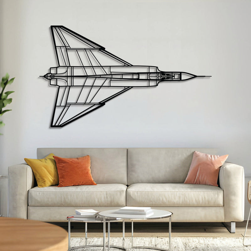 CF-105 Arrow Top Metal Aircraft Wall Art - NCP0166, top front view
