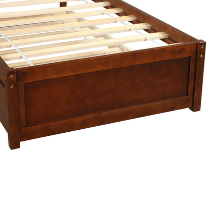 Platform Bed Wood Bed Frame With Trundle