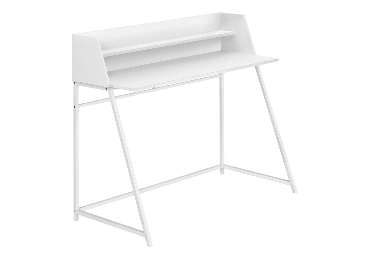 Computer Desk For Home Office, Laptop, Storage Shelves, Marble Look Contemporary & Modern