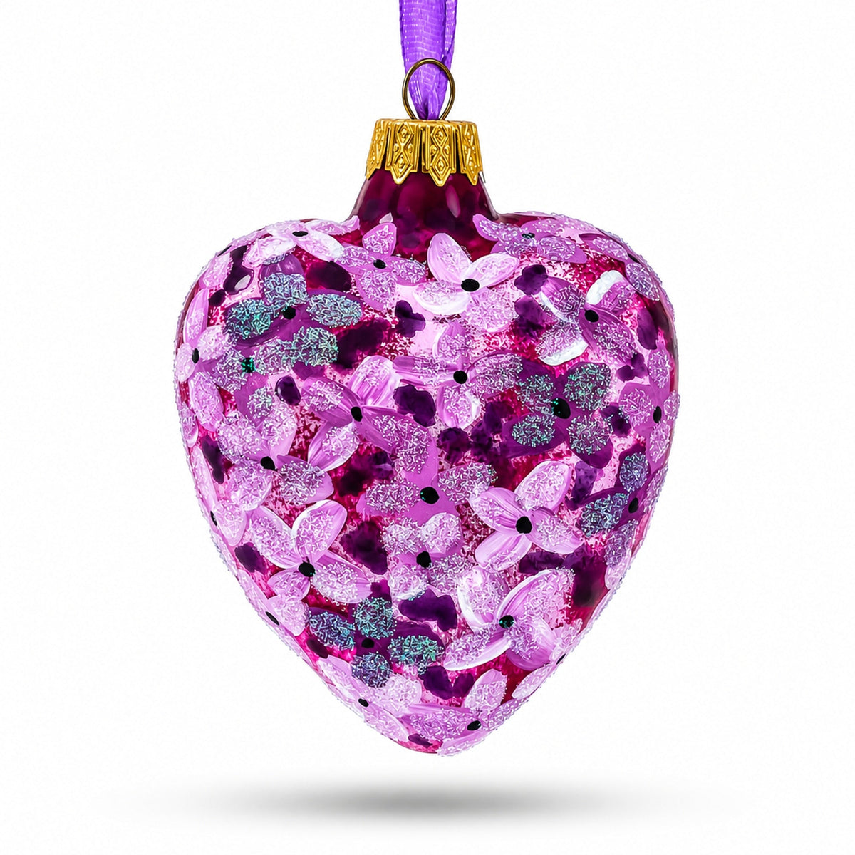 Grandma Always in My Heart Glass Heart Christmas Ornament