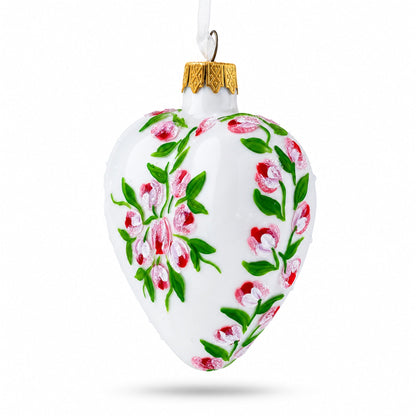 Mother's Day Red Heart Shape Glass Ornament