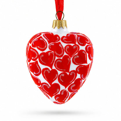 Glass Heart with I Love You Text Christmas Ornament