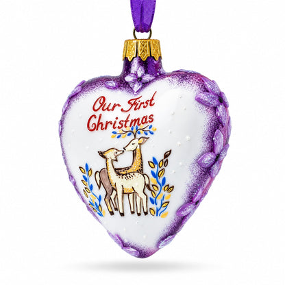 Our First Christmas Heart Glass Christmas Ornament