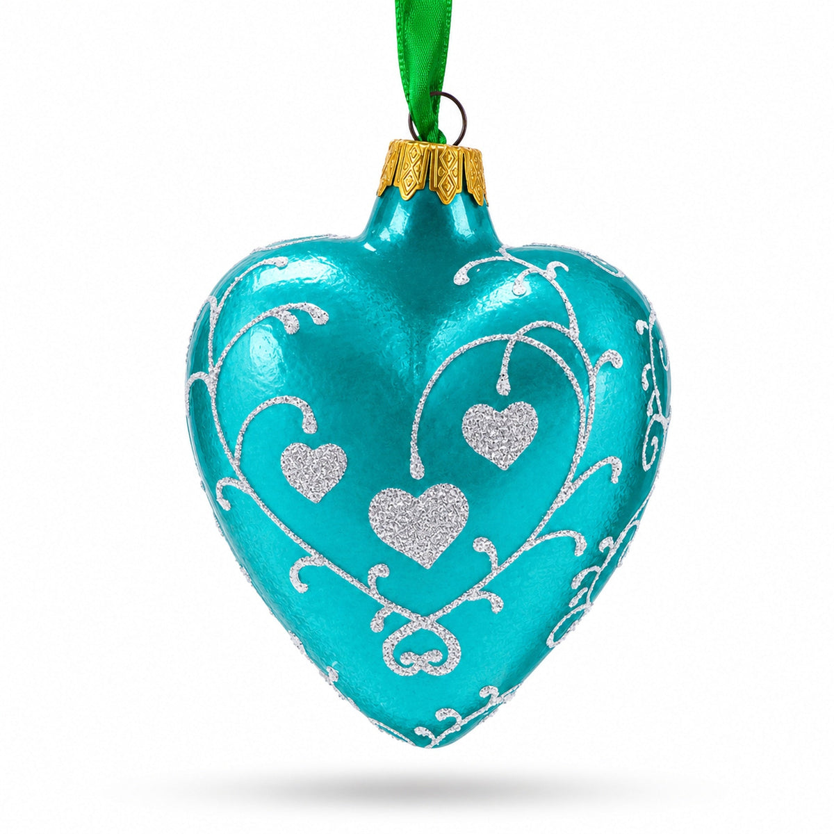 I Love Dogs Heart Glass Christmas Ornament