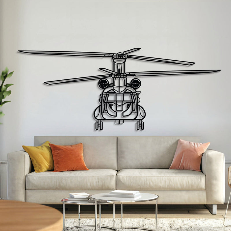 CH47D-F Chinook Front Metal Aircraft Wall Art - NCP0371, front view