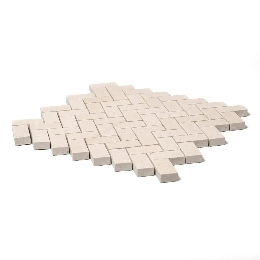 Paris Honed Herringbone 1/2 Marble Mosaics 10x13