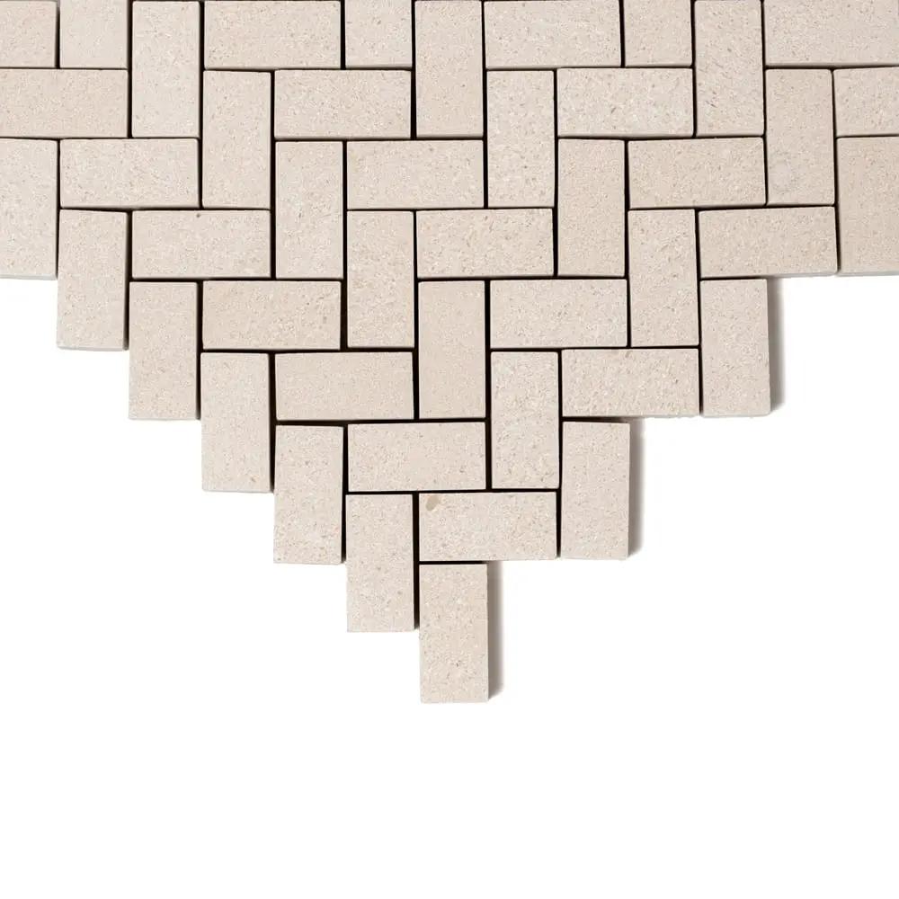 Paris Honed Herringbone 1/2 Marble Mosaics 10x13