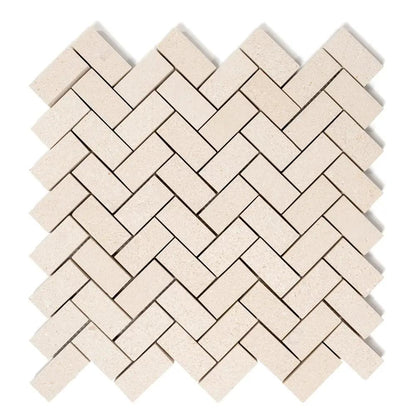 Paris Honed Herringbone 1/2 Marble Mosaics 10x13