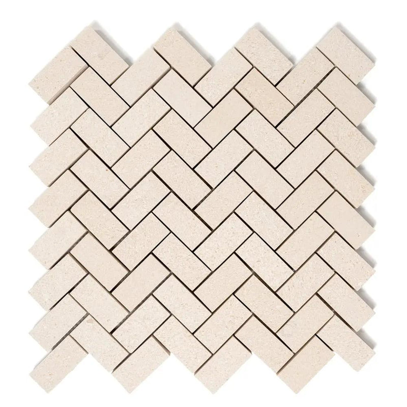Paris Honed Herringbone 1/2 Marble Mosaics 10x13
