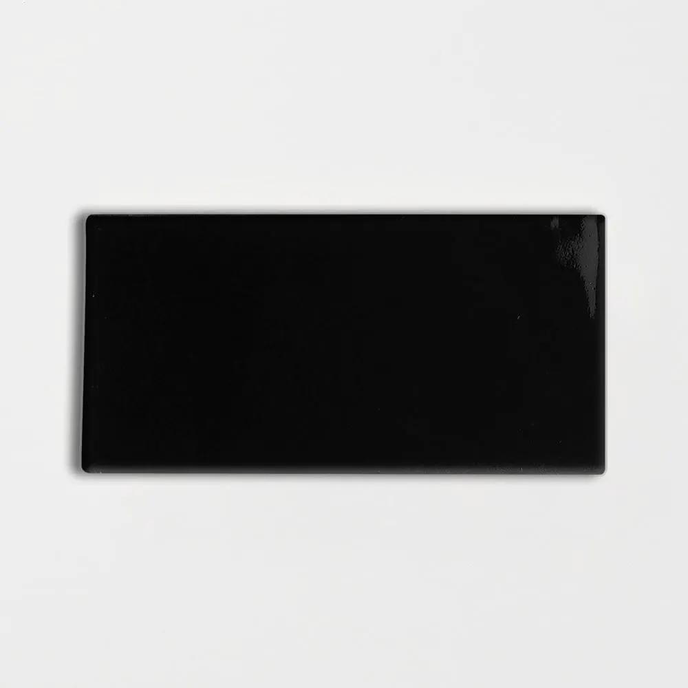 Midnight Glossy Subway Ceramic Tiles 3x6