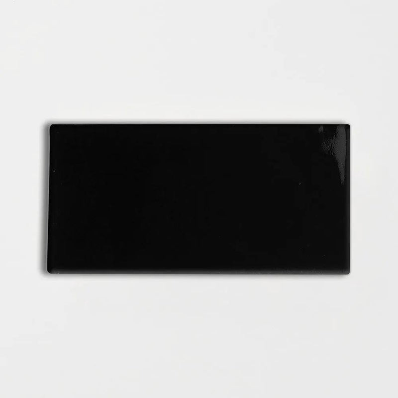 Midnight Glossy Subway Ceramic Tiles 3x6